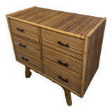 Commode en rotin vintage