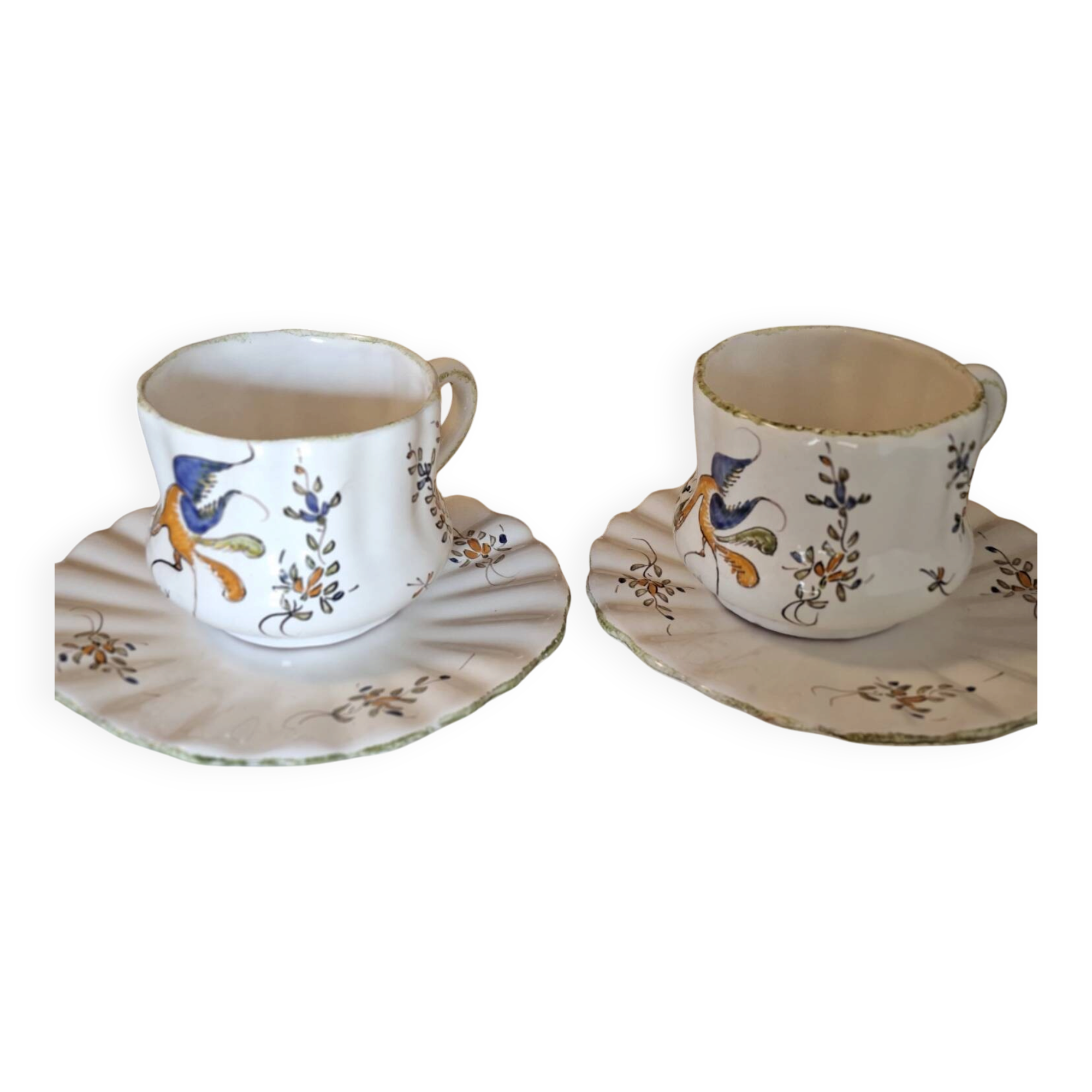 Set of 2 cups and saucers signed MARTRES (Jodra)