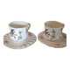 Set of 2 cups and saucers signed MARTRES (Jodra)