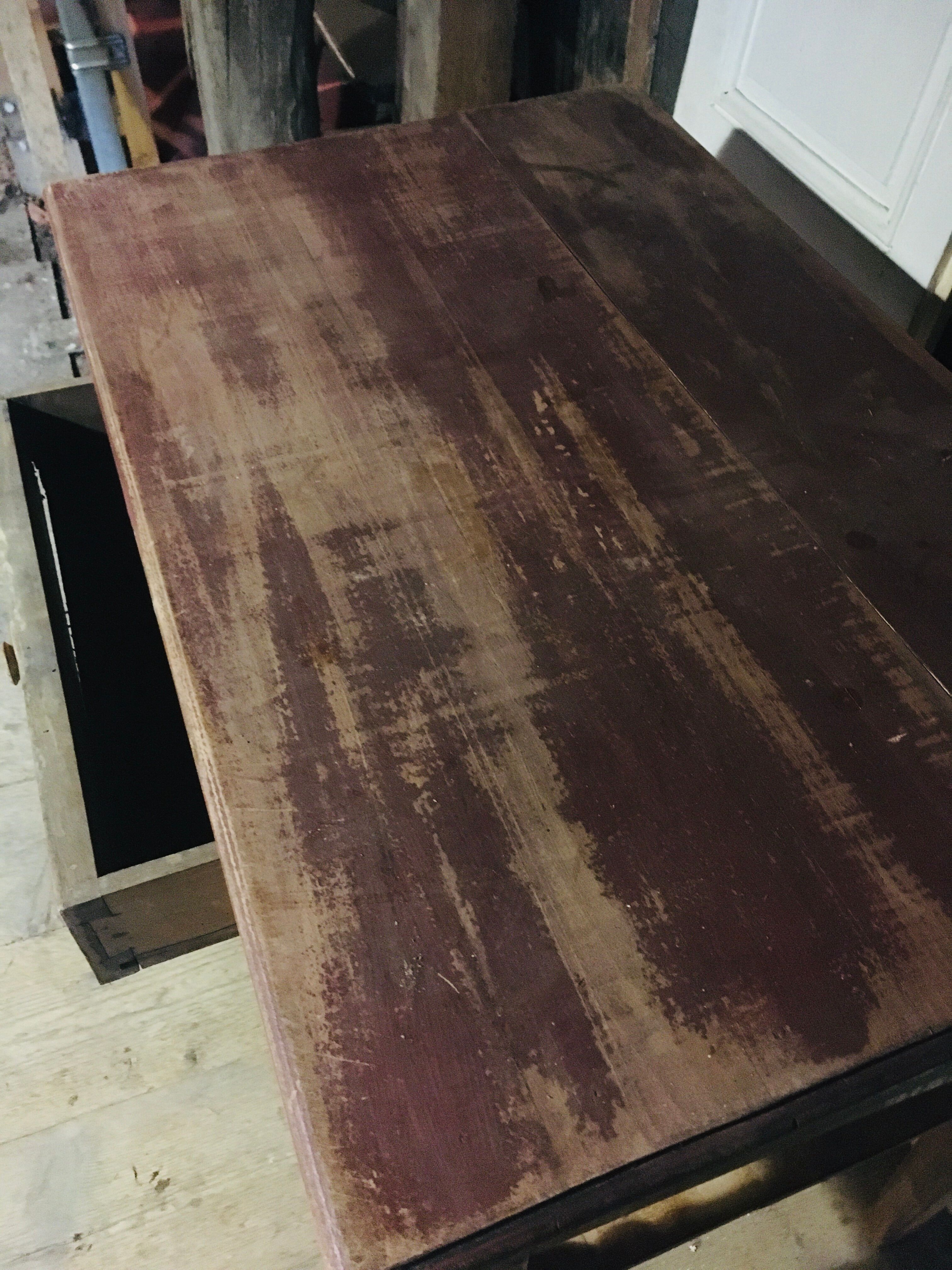 Red console table on top