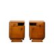 Pair Art Deco Nightstands or Bedside tables Oak and Glass, Netherlands, 193