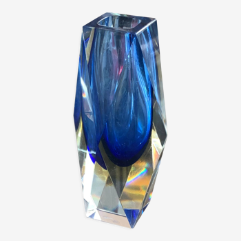 Vase soliflore murano sommerso - bleu/jaune