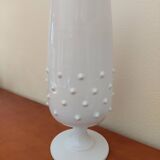 Vase signed Pol Chambost in white enameled ceramic