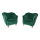 Pair of velvet armchairs Gio Ponti style