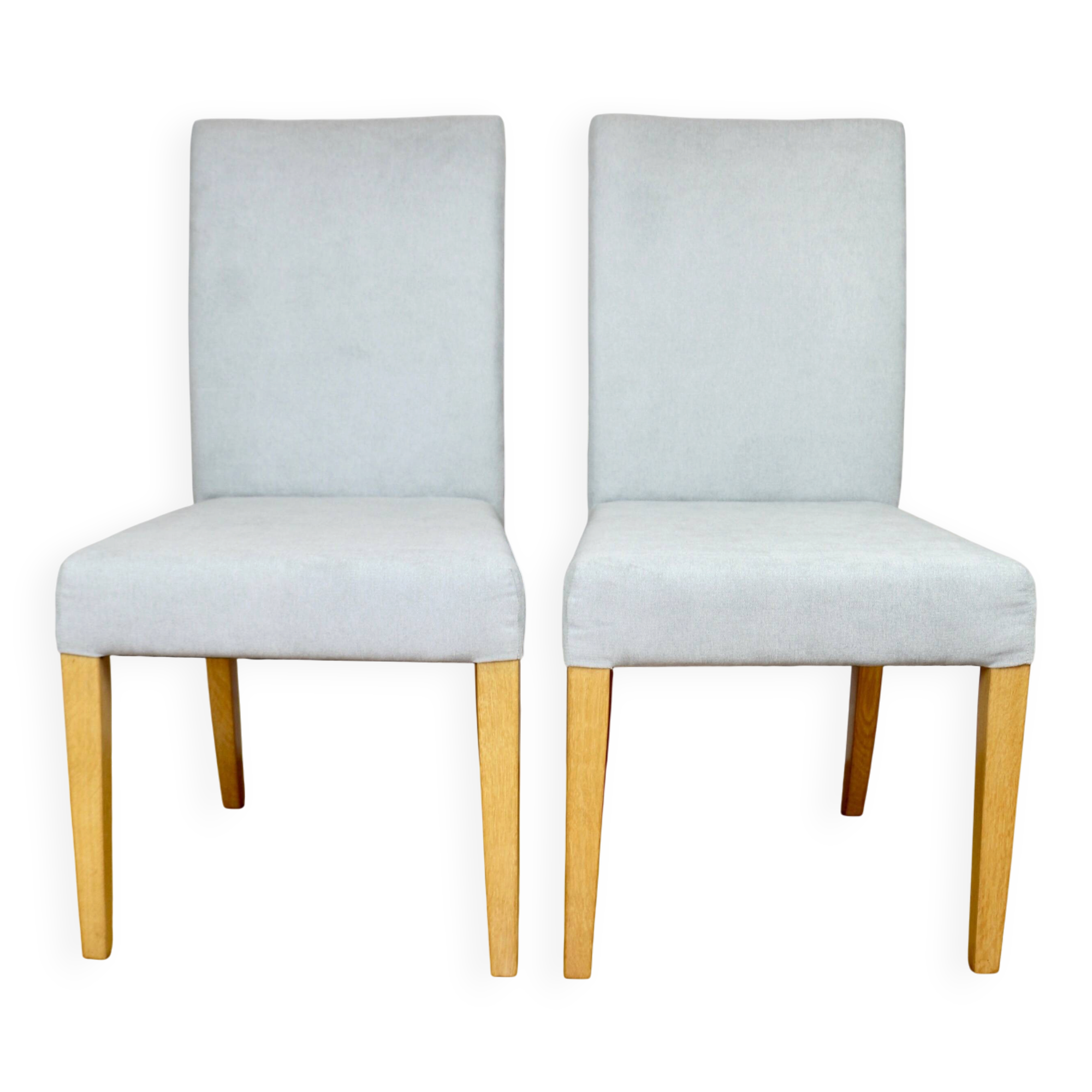 Oak chairs Ikea after renovation vintage blue-celadon-grey - 2 pieces - set