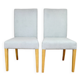 Chaises en chêne Ikea après rénovation vintage bleu-céladon-gris - 2 pièces - ensemble