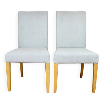Oak chairs Ikea after renovation vintage blue-celadon-grey - 2 pieces - set