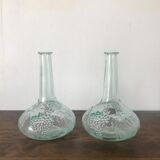 Glass decanters with grape decoration