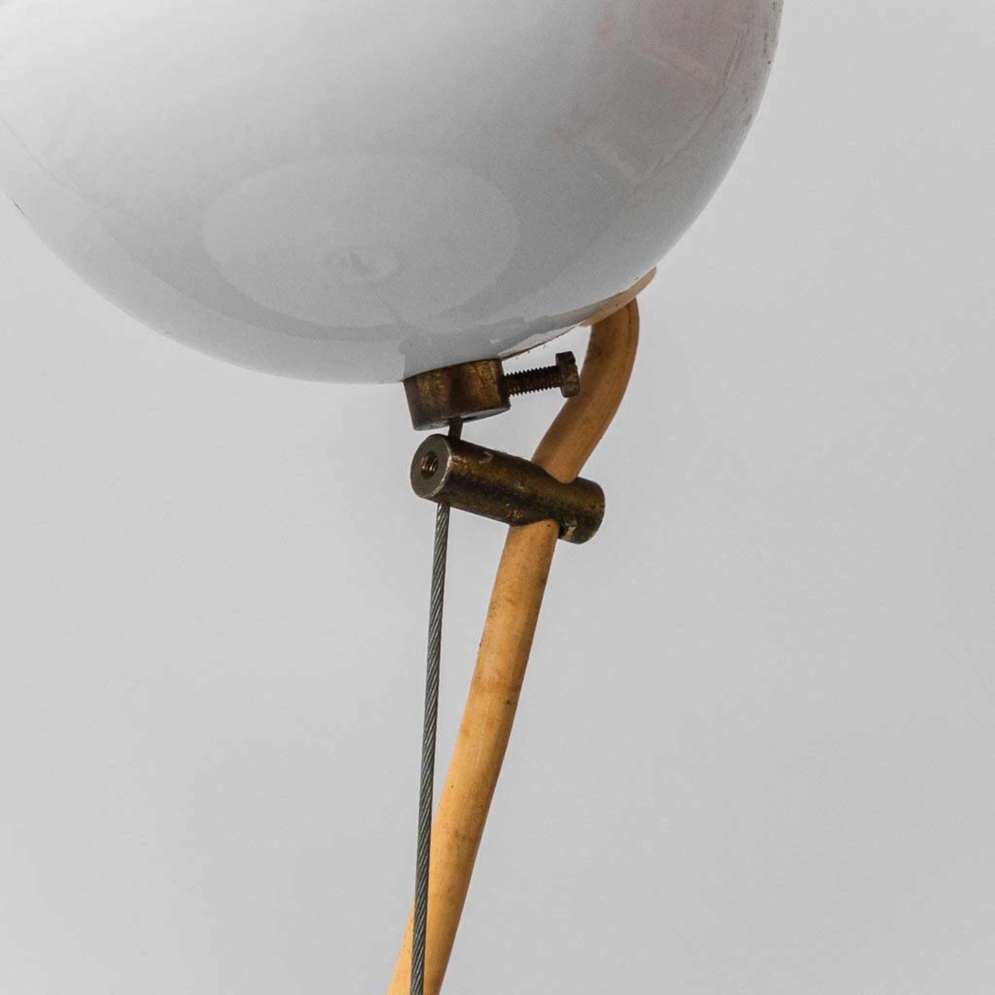 White glass pendant lamp 1970s vintage modernism