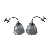Lot 2 vintage "holophane" wall lamps