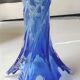 Large murano vase in blown art glass, cobalt blue. star shape. dim 30 x 22 cm