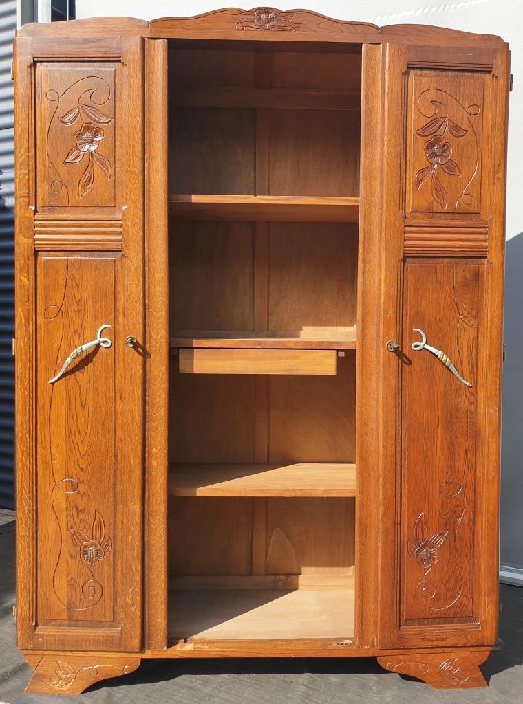 Art deco cabinet bookcase dark oak l135