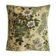 Green and beige printed cotton cushion 40 cm