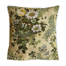 Green and beige printed cotton cushion 40 cm