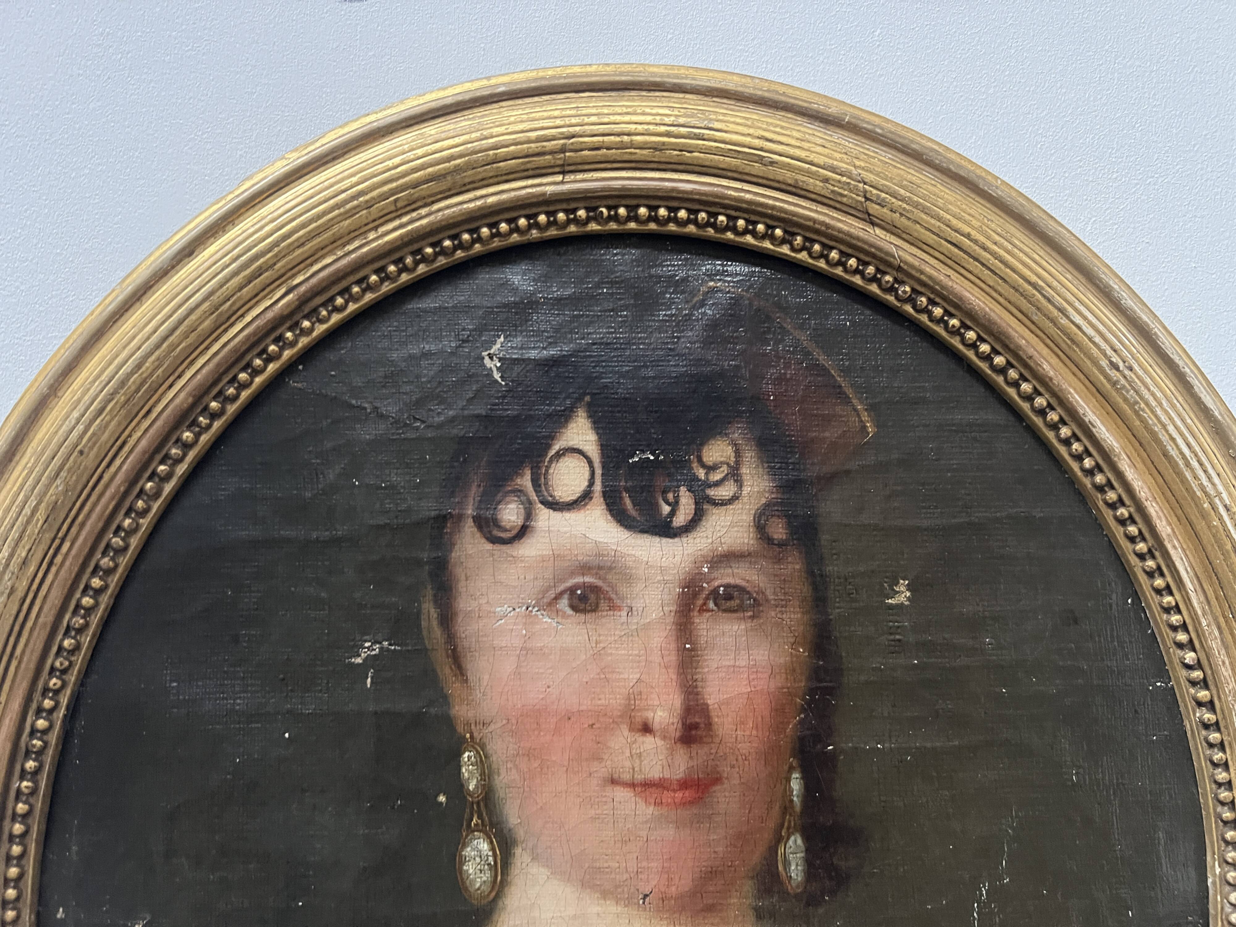 Oil on canvas "Bust of a Woman" 19th century