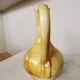 Handmade Ceramic Pitcher: 1970s LKC Pottery, Yellow Brown Glaze