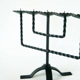 Large five-light wrought iron candle holder, Brutalist, 1970 - 27 X 36 cm