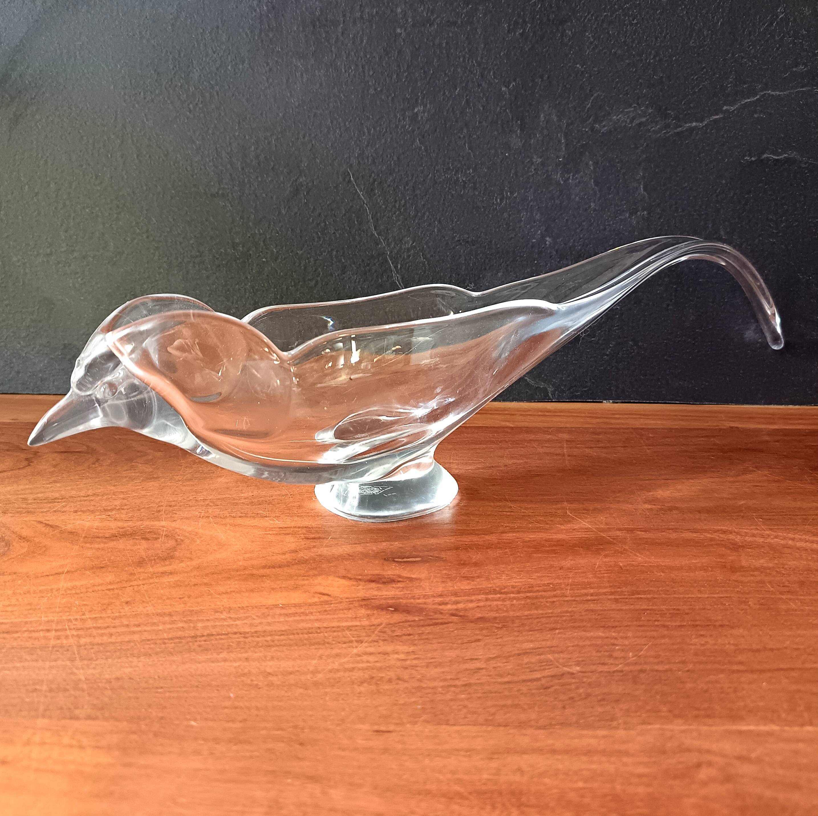 Large BIRD Vintage Vannes Crystal Pocket tray