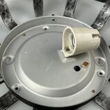 60s 70s Brutalist wall lamp or ceiling lamp made of iron & glass design