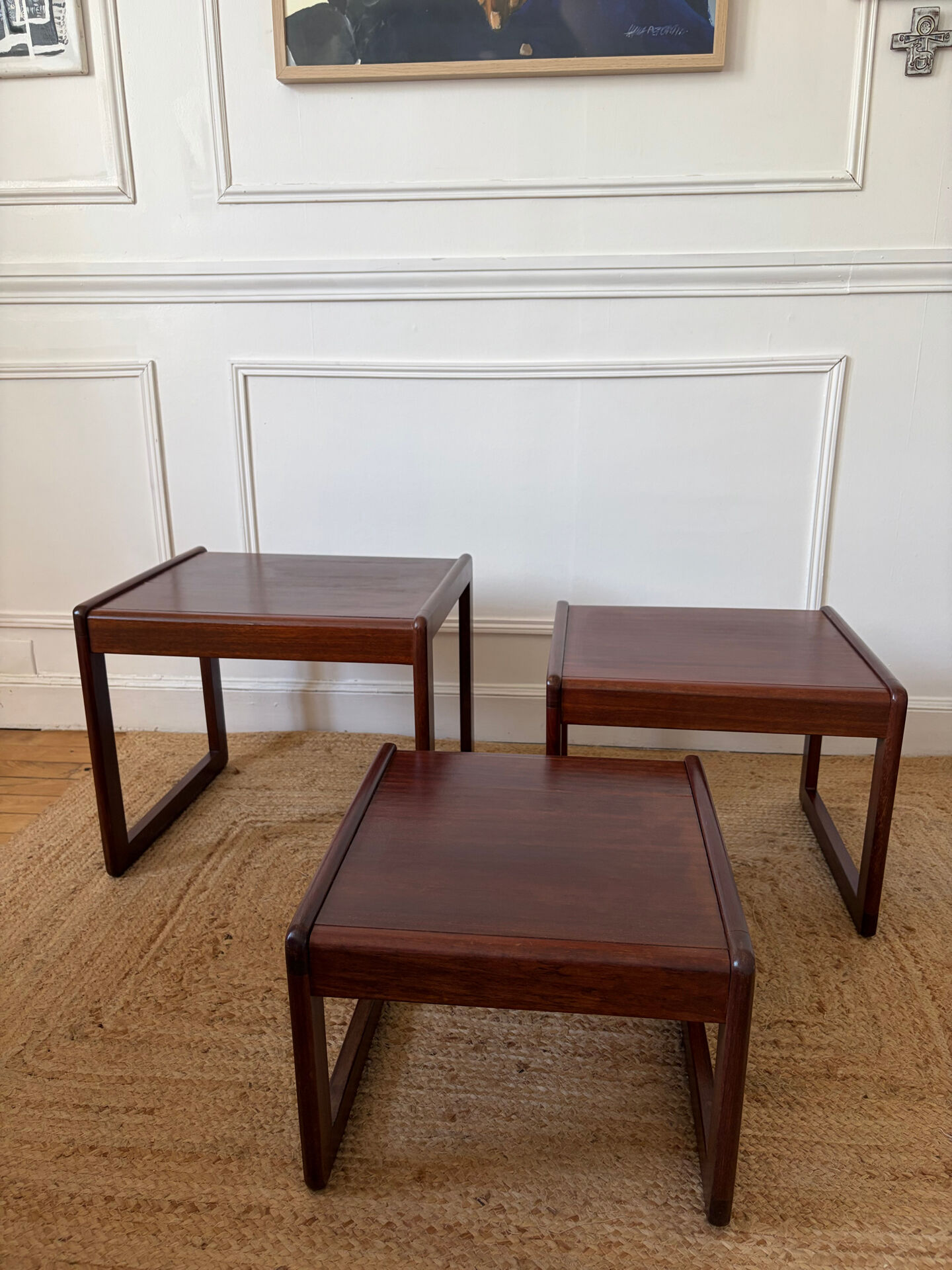 Nest of tables in teak from the 1960s.