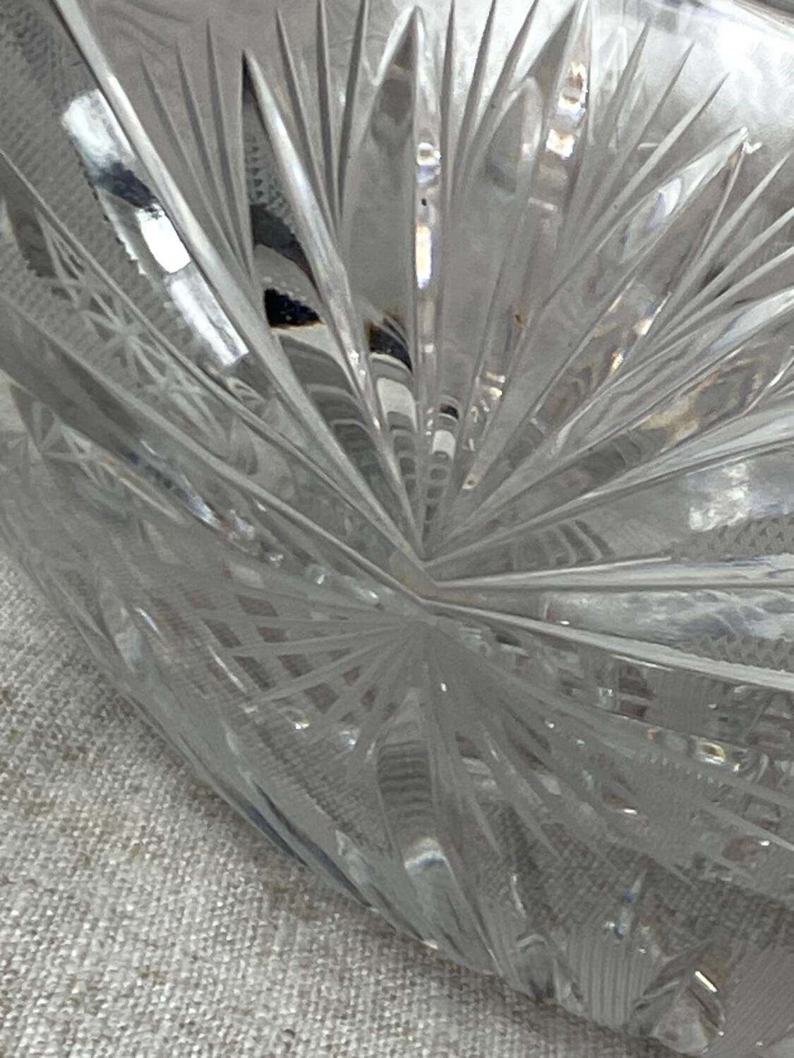 Cut crystal salad bowl