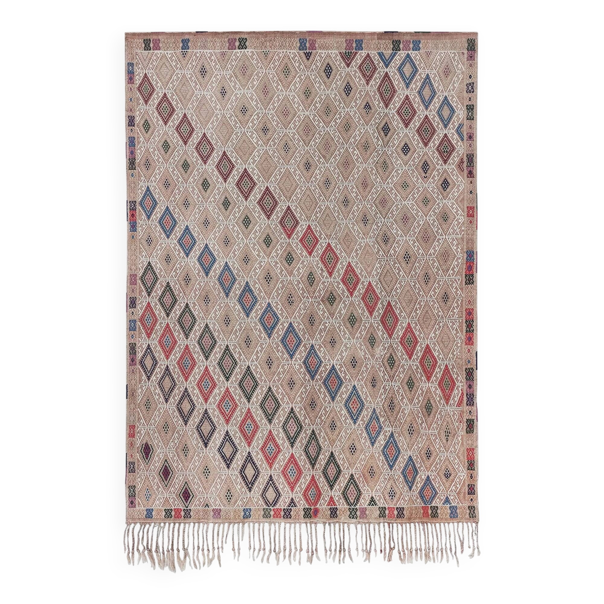 Vintage Turkish kilim, handwoven, 152x212 cm.