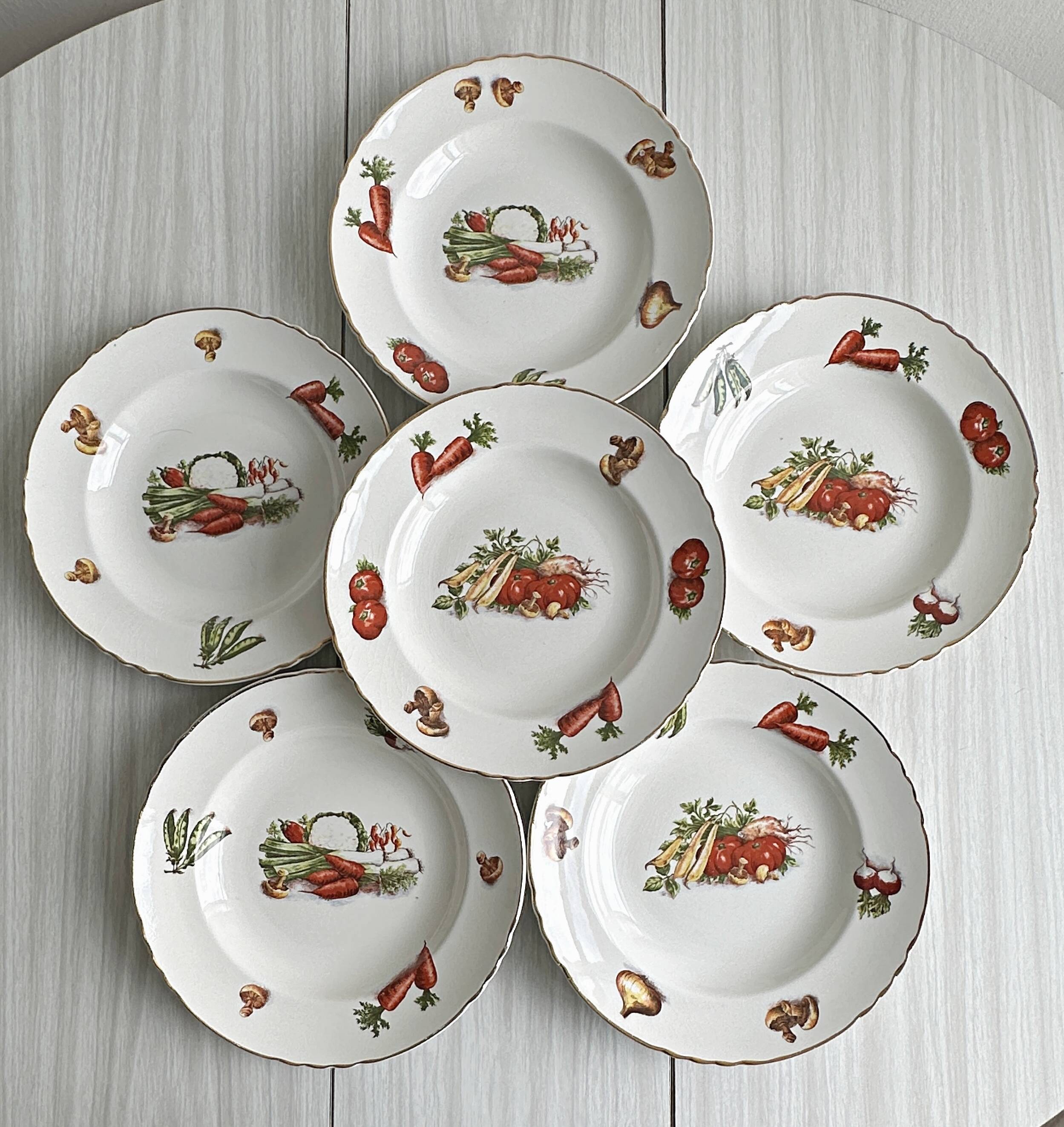 Set of 6 antique French plates