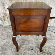 Louis XV Nightstand Table Wood Drawer + 19th Century Oak Vintage Case