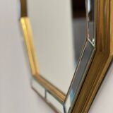 Large octagonal bevelled mirror by De Knudt, Belgium, 1980s