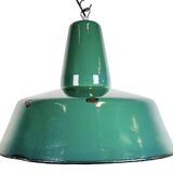Large Industrial Green Enamel Factory Pendant Lamp, 1960s