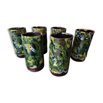 6 ceramic glasses from Toledo