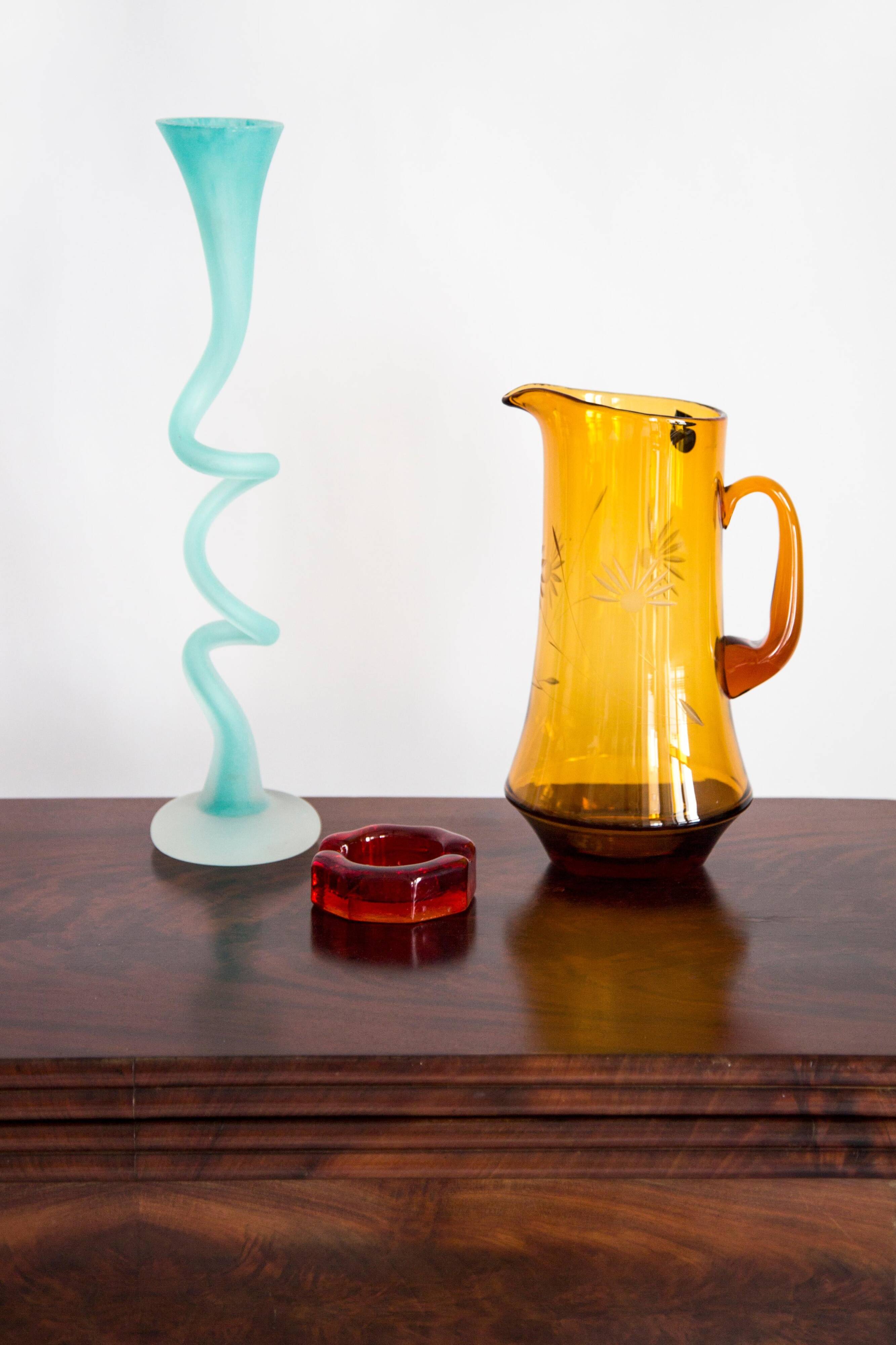 Twisted green vase from the mid-century.