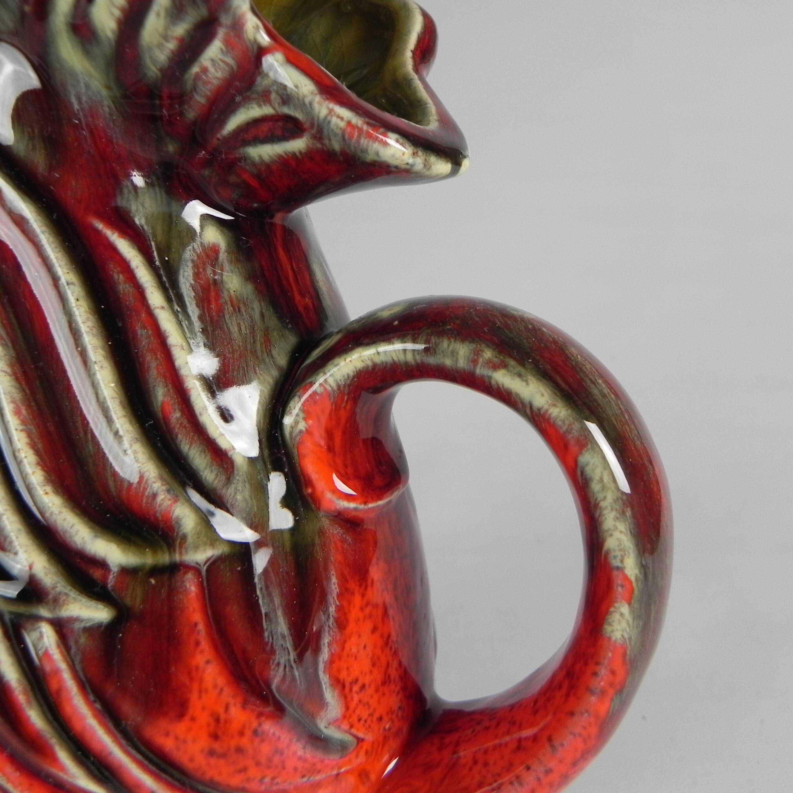 Rooster-shaped carafe, Sars Poteries ceramic, 1950s.
