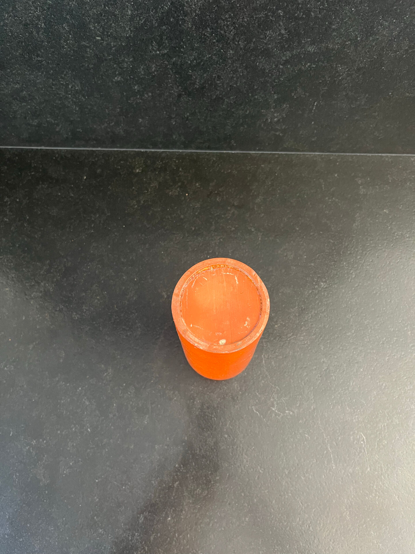 Orange glazed ceramic cylinder vase
