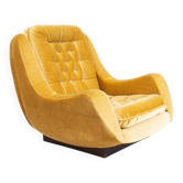 Space Age, lounge chair, 1970s, golden yellow.