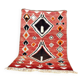 Tapis berbère marocain Boujaad 205 x 130 cm rouge