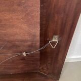 Big faux bamboo and leather mirror