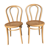 Paire de chaises en bois coube blonde