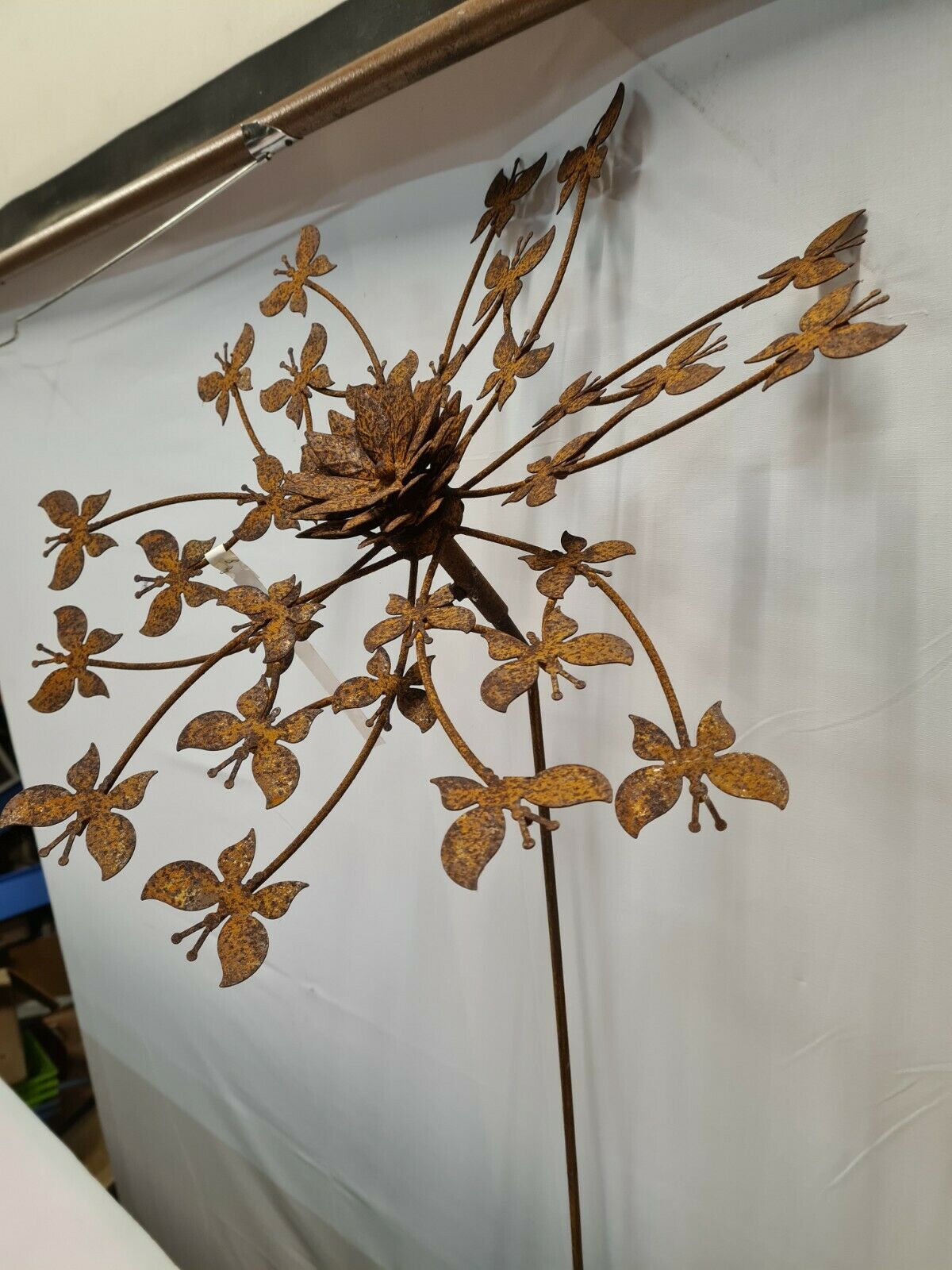 flower with butterflies , iron windmill