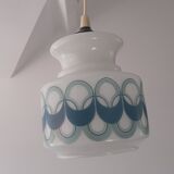 Vintage suspension in opaline geometric pattern