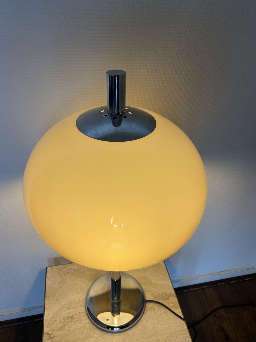 Guzzini Italy 1960s chrome-plated desk lamp