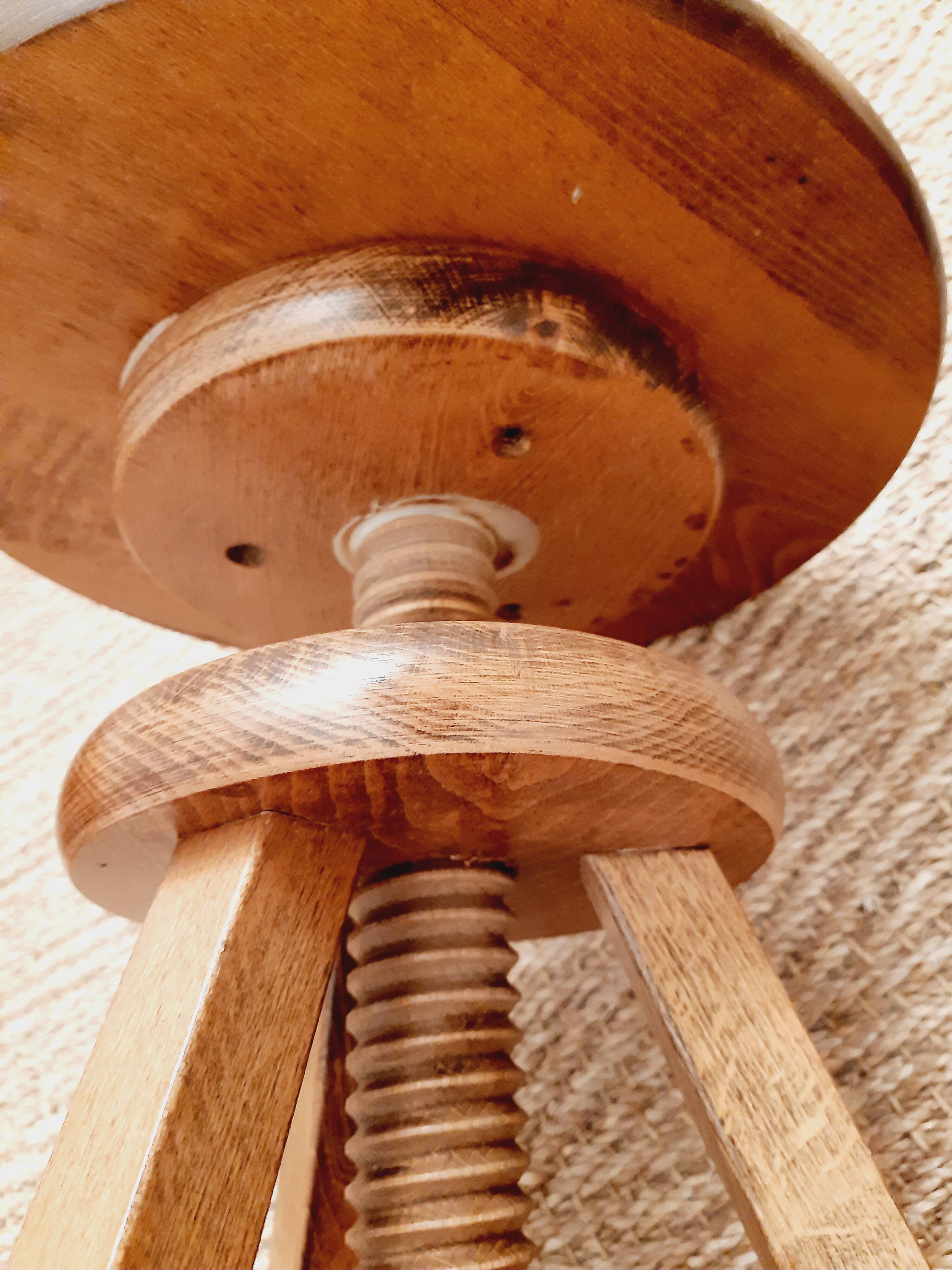 Solid wood screw stool