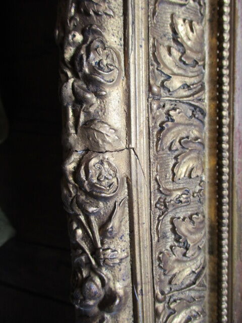 2 antique paintings from the 1700s in golden frame painter De'loste