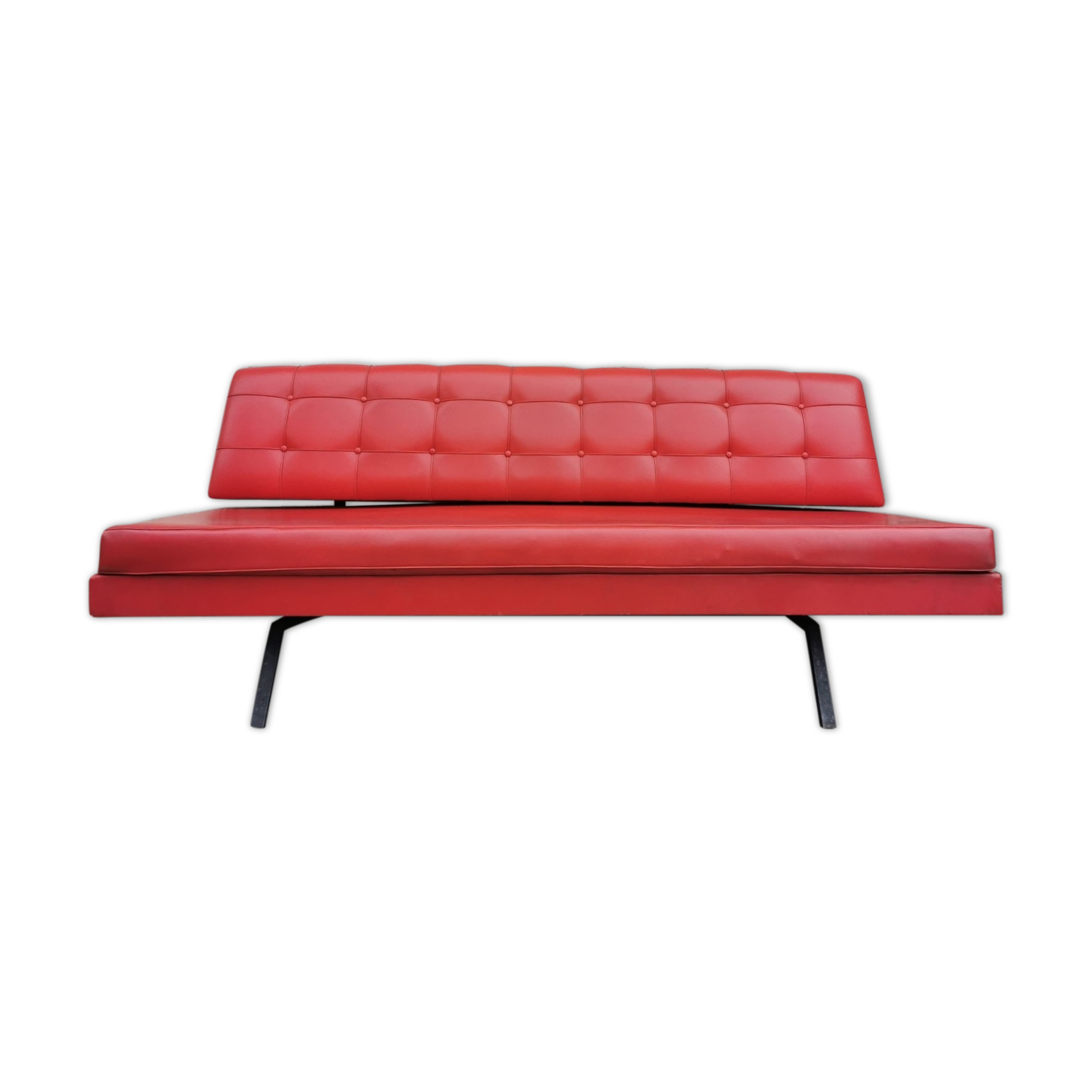Red leatherette sofa, 1970s