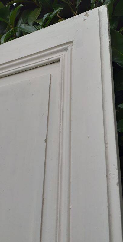 Communication door h221xl90cm old paneled, molded, interior