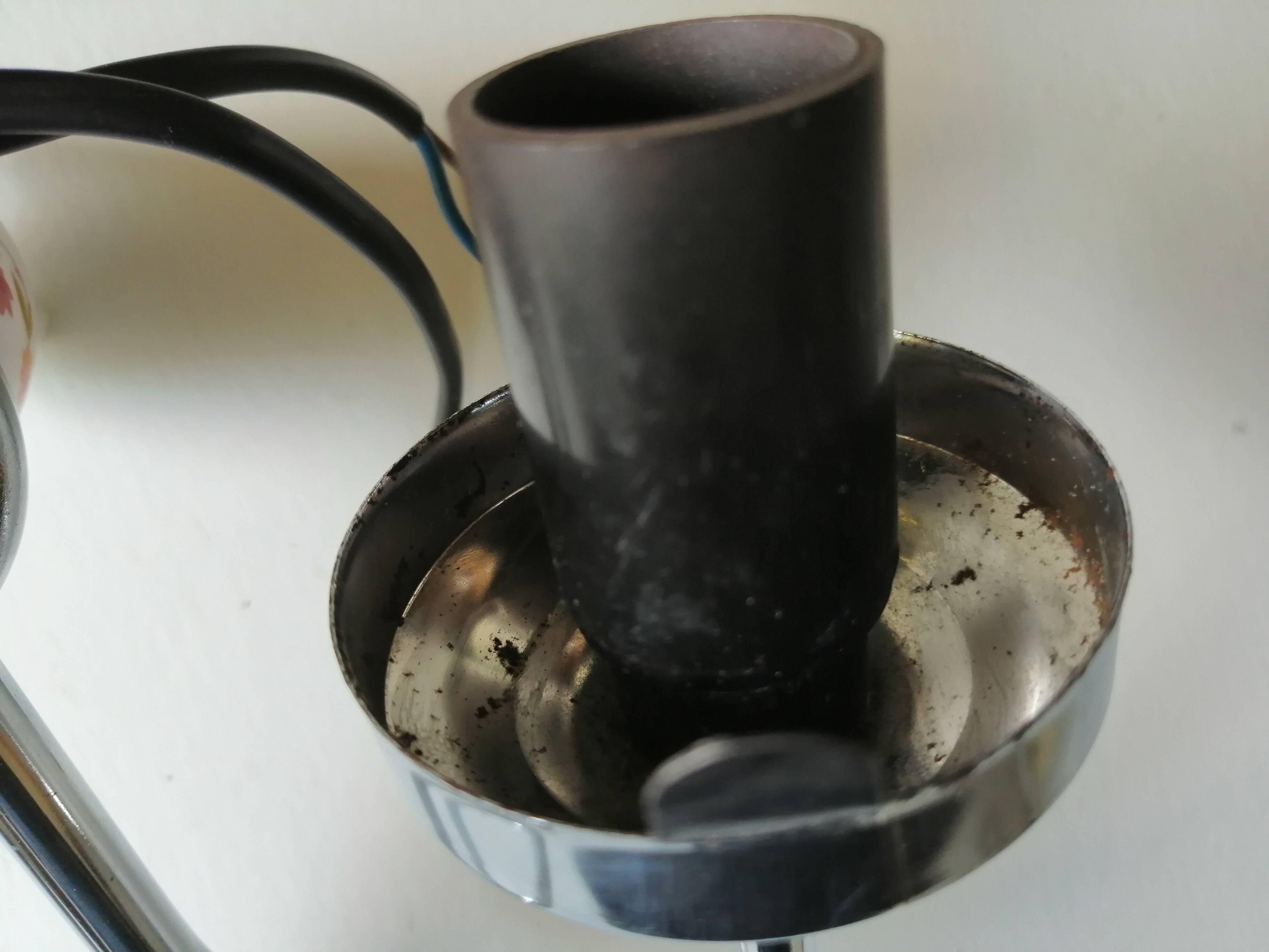 Double chrome and opaline 70 's slim design wall light