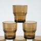 Set of 6 smoked glass water glasses, Design, 1970
