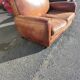 Club sofa 2 places in leather beautiful patina around 1980