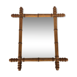 Ancient mirror with bamboo wood mercury 44x53cm