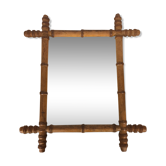 Ancient mirror with bamboo wood mercury 44x53cm